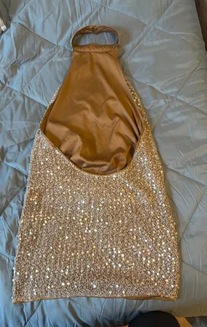 Brown Dress Gold Size M thumbnail 1