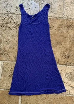 Stem Organic Cotton Purple Royal Blue Mini Dress S thumbnail 1