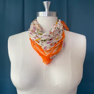 Vintage Deadstock 80s Beach Summer Print Neckerchief Scarf thumbnail 1