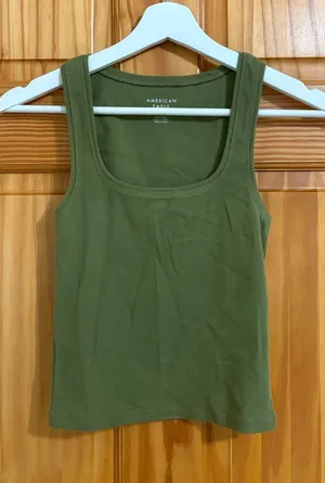 American Eagle Size XS Ribbed Hunter Green Tank Top thumbnail 1