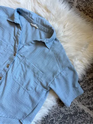 Blu Pepper Powder blue camp shirt thumbnail 3