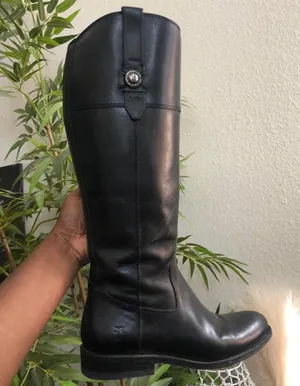 FRYE Jayden Button Tall Knee High Black Leather Campus Equestrian Riding Boots Western Cowboy-Size 7 Comes with box thumbnail 4