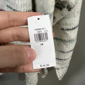 OLD NAVY Long Sleeve Pullover Sweater White Striped Women's Sz 3X NWT thumbnail 4