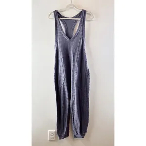 Out From Under Urban Outfitters Waffle Knit Thermal One Piece Jumpsuit Purple thumbnail 2