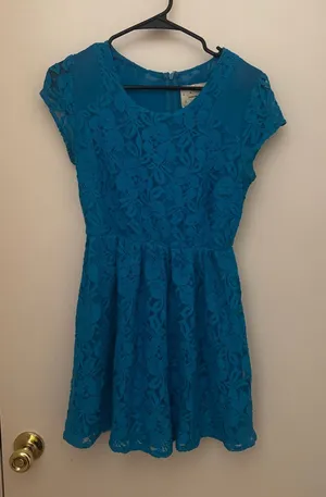 Urban Outfitters Teal Lace Mini Dress thumbnail 1