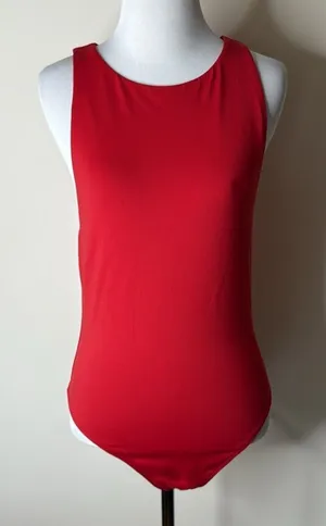 Babaton Aritzia Red Halter Neck Contour Bodysuit thumbnail 1