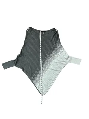 White House Black Market Ombre Metallic Batwing Sleeve Knit Poncho Medium Petite thumbnail 6
