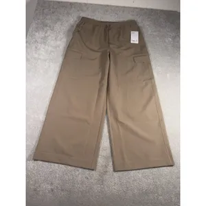 Athleta Promenade Wide Leg Cargo Pant Large Neutral French Soft Dance NWT thumbnail 2