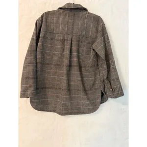 Madewell Glen Plaid Shirt Jacket Shacket Grey Brown‎ NB593 Womens Small S thumbnail 9