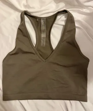 Like New Aritzia Golden BodyGrip™ V-Neck Racerback Bra Top thumbnail 1