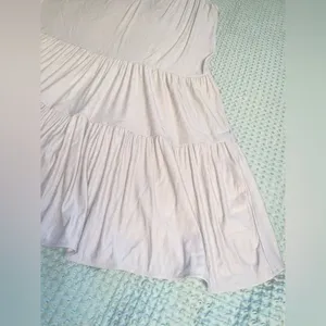 Zara NWT Beige Tiered Babydoll Midi Dress Soft Resort Wear Casual Summer Boho S thumbnail 4