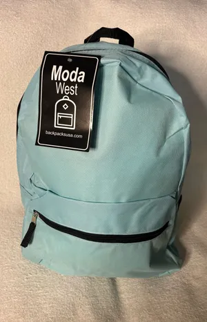 Moda West Light Blue Classic Backpack School & Travel Day Pack thumbnail 1