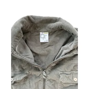 OFFLINE‎ by Aerie Olive Green Corduroy Quarter Zip Pullover Raw Hem Shacket M thumbnail 4