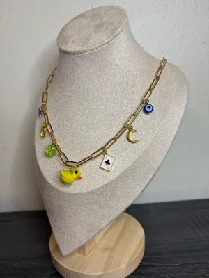 Handmade “Lucky Duck” Charm Necklace thumbnail 3