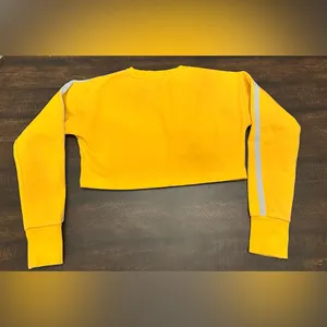 Gymshark Women Yellow Legacy Cropped Pullover Sweater Size S Stretch Gym Yoga thumbnail 11