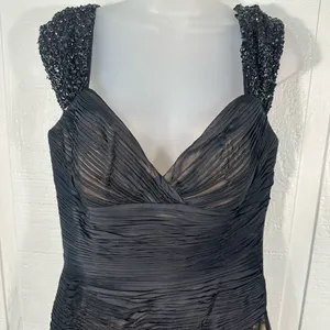 Jovani Black Sleeveless Beaded Formal Dress Size 8 EUC thumbnail 5