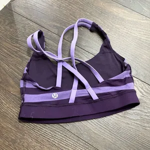Lululemon Women’s 4 Purple Striped Strappy Energy Bra thumbnail 6
