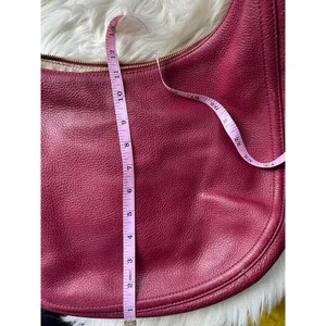 Michael Kors Leather Hobo Bag in Burgundy thumbnail 5