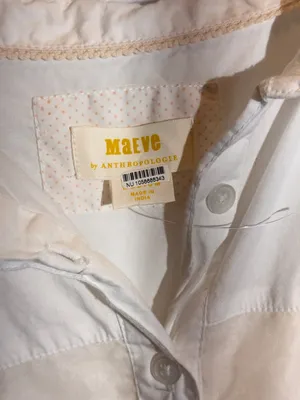 Maeve Anthropologie Bennet White Sleeveless Buttondown Muscle Tank Top M thumbnail 4