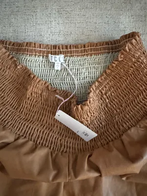 TCEC High-Waist Tan Faux Leather Shorts thumbnail 4