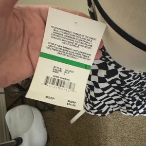 NWT Hobie Tankini Halter Swim Top &‎ bottoms L/XL black white animal print NEW thumbnail 5