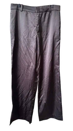 Zara Women’s Straight Leg Pants Satin Like Size Medium Brown‎ 5427/401/716 thumbnail 1