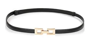 NWT!! Glamorstar Adjustable Skinny Belt in Black with Gold Hardware thumbnail 1