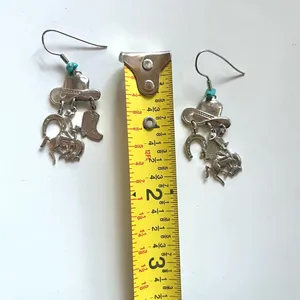 Back In The Saddle Cowboy western turquoise dangle earrings thumbnail 5