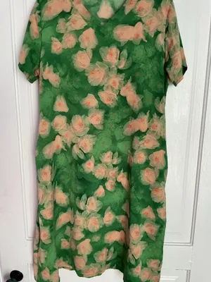 Silk Dress Green Size XL thumbnail 5