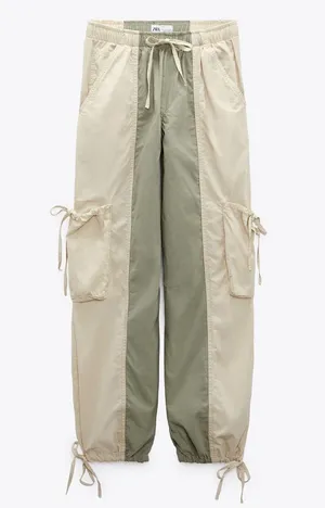 ZARA Color Block Parachute Pants thumbnail 1