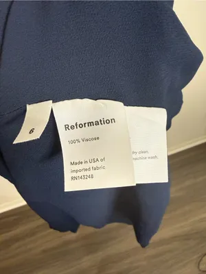 Reformation Rosehip Midi Dress Navy Blue Size 6 thumbnail 4