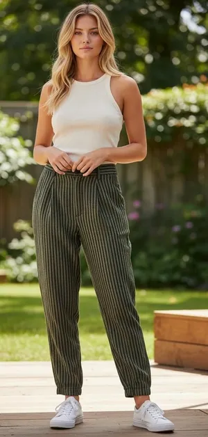 Abercrombie & Fitch Black Green Striped Yoga Track Lounge Jogger Pants Size M thumbnail 1