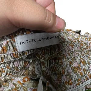 Faithfull The Brand Es‎ Saada Floral Smocked Dress Brown Pink Size 2 thumbnail 12