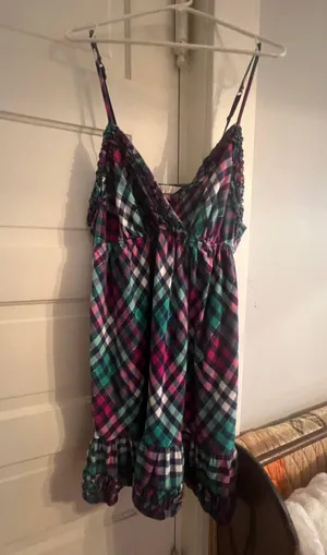 Flannel Ruffled Babydoll Nightgown thumbnail 3