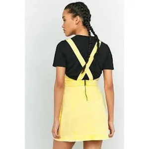 URBAN OUTFITTERS BDG Jessy Pinafore Overall Mini Dress Yellow Size 2 thumbnail 3