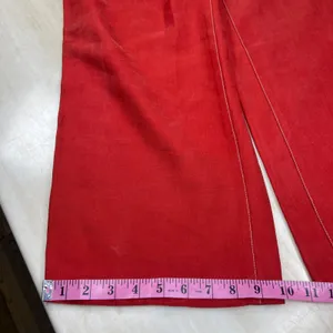 Mango MNG Suit Red Wide Leg High Rise Contrast Stitch Trousers Pants Womens 2 thumbnail 12