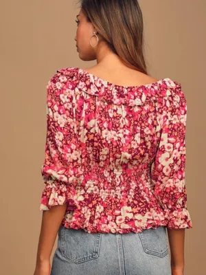Free People Sweet Memories Blouse in Fruit Punch Combo - Size S thumbnail 9