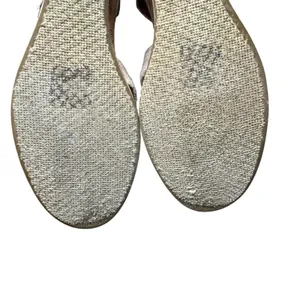 TOMS Shoes Womens Size 9 Beige Linen Strappy Wedge Sandals Cork Heel Ankle Strap thumbnail 10
