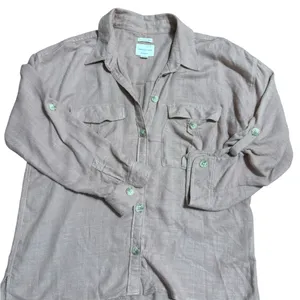 American Eagle Pink Terracotta Button Down Long Sleeve‎ Shirt Women’s Sz M Y2K thumbnail 10