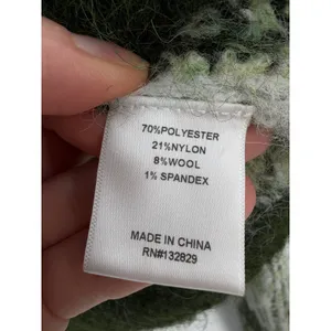 Lovers and Friends Tanessa Argyle Sweater Womens XS Green Fuzzy Knit Preppy Wool thumbnail 5