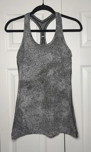 Lululemon Cool Racerback‎ Tank Top Womens Size 4 Grey Static Yoga Gym Athletic thumbnail 1
