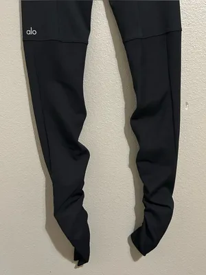 ALO Yoga Black Ribbed High Waist Goddess Athletic Leggings Women’s Size Small thumbnail 8
