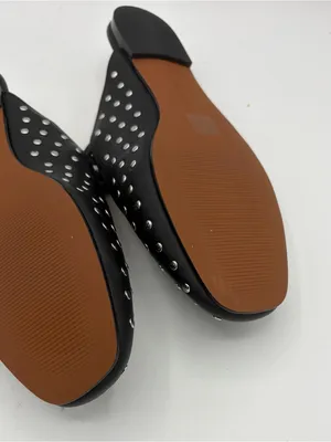 Madewell the Greta ballet flat mule black studded leather women’s sz 8 thumbnail 6