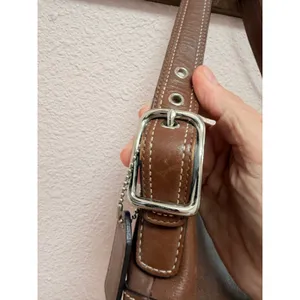 Coach Hampton Demi Baguette East West Brown Leather Vintage Premium Shoulder Bag thumbnail 9