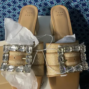 A New Day 3pairs of Women's Tan Heeled Sandals NWT thumbnail 8