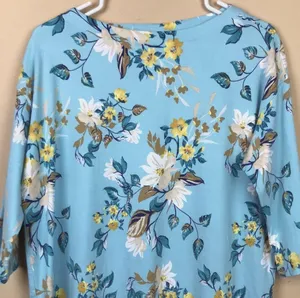 J. Jill Women’s Floral Print Luxe Supima Cotton Pleat Back 7/8 Sleeve Tunic thumbnail 2