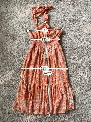 TRIXXI | Orange Floral Halter Midi Dress Sz XL thumbnail 11