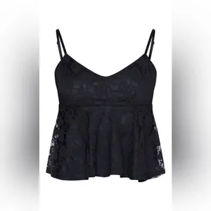 Nwt Naanaa Black Lace Peplum Strappy Cami Top Size Xs thumbnail 4