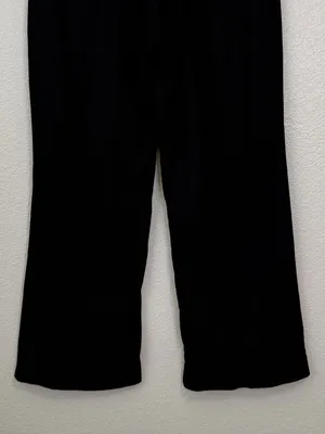 Old Navy Linen Blend Black Taylor Wide Leg Trouser Pants, Sz Large thumbnail 8
