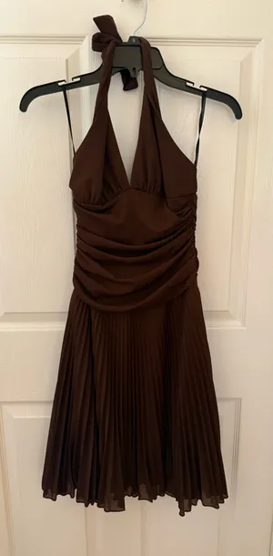 Brown Halter Dress Size M thumbnail 1